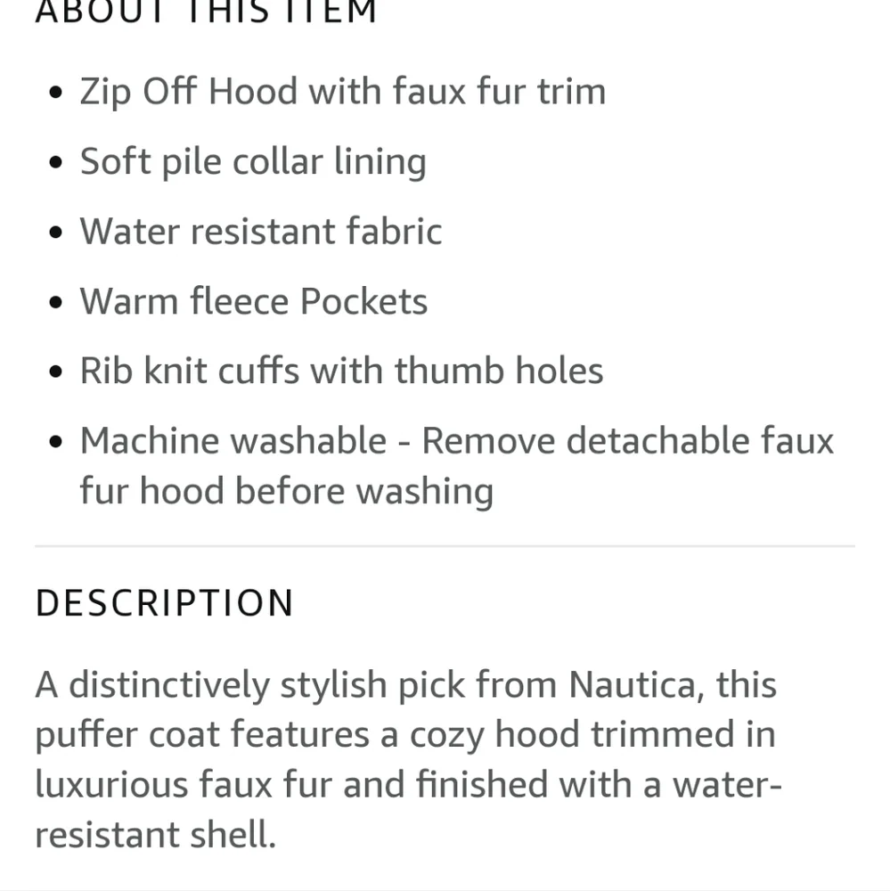 Nautica Jackets With Fur Detachable Hoods Last One Black XS New with Tags - Picture 9 of 15